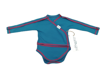 Frühchenbody/ Sondenbody "Healy", für Frühchen- und Babys, Kabel, Schläuche, mit Bauchöffnung und Klettverschluss, petrol, verschiedene Größen